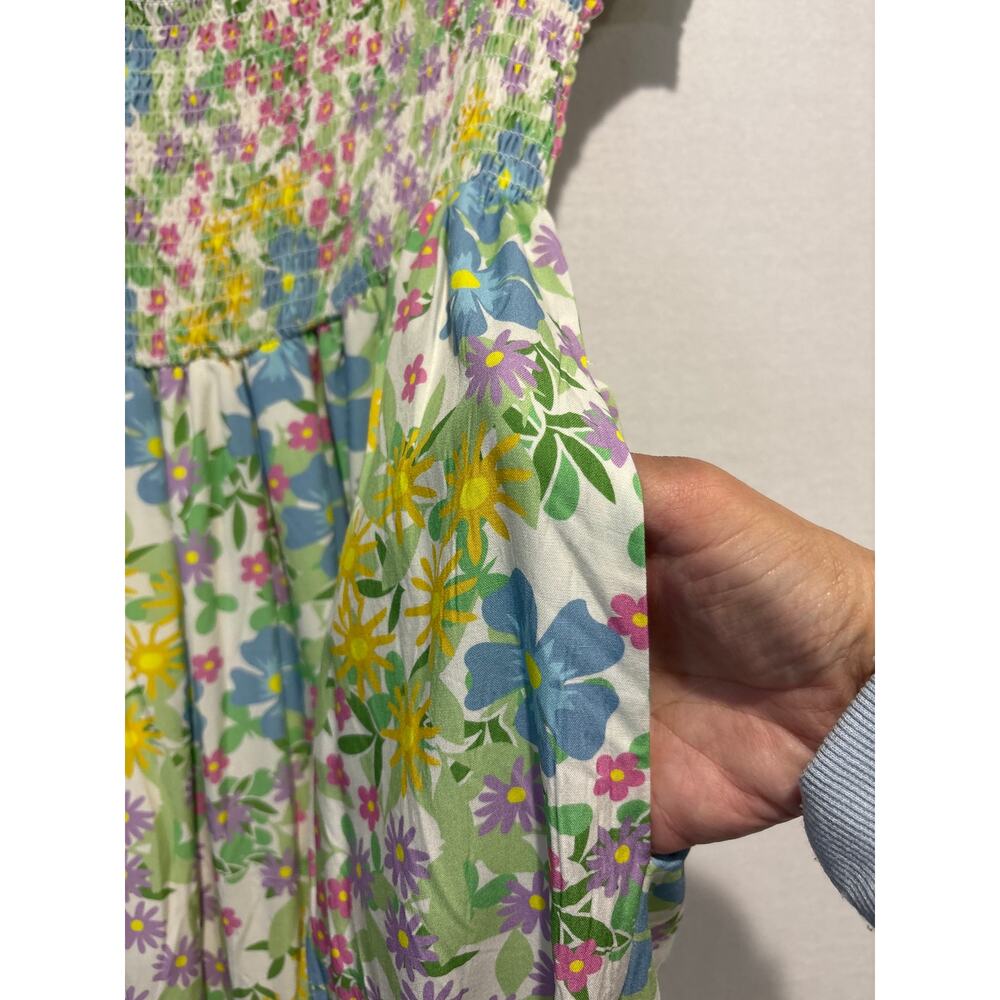 NWOT Blakely Floral Dress Smocked Top Lined Pockets 1x/2x - Picture 4 of 7